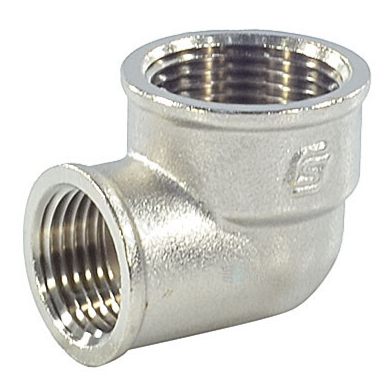 Угольник латунь никель переходной Ду 20х15 (3/4"х1/2") ВР/ВР SantechSystems 1