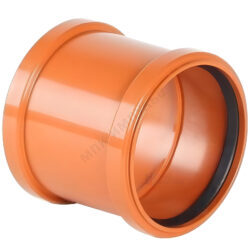 Муфта НПВХ двухраструбная коричневая Дн 110 б/нап соединительная в/к Aquaviva AQVD101110