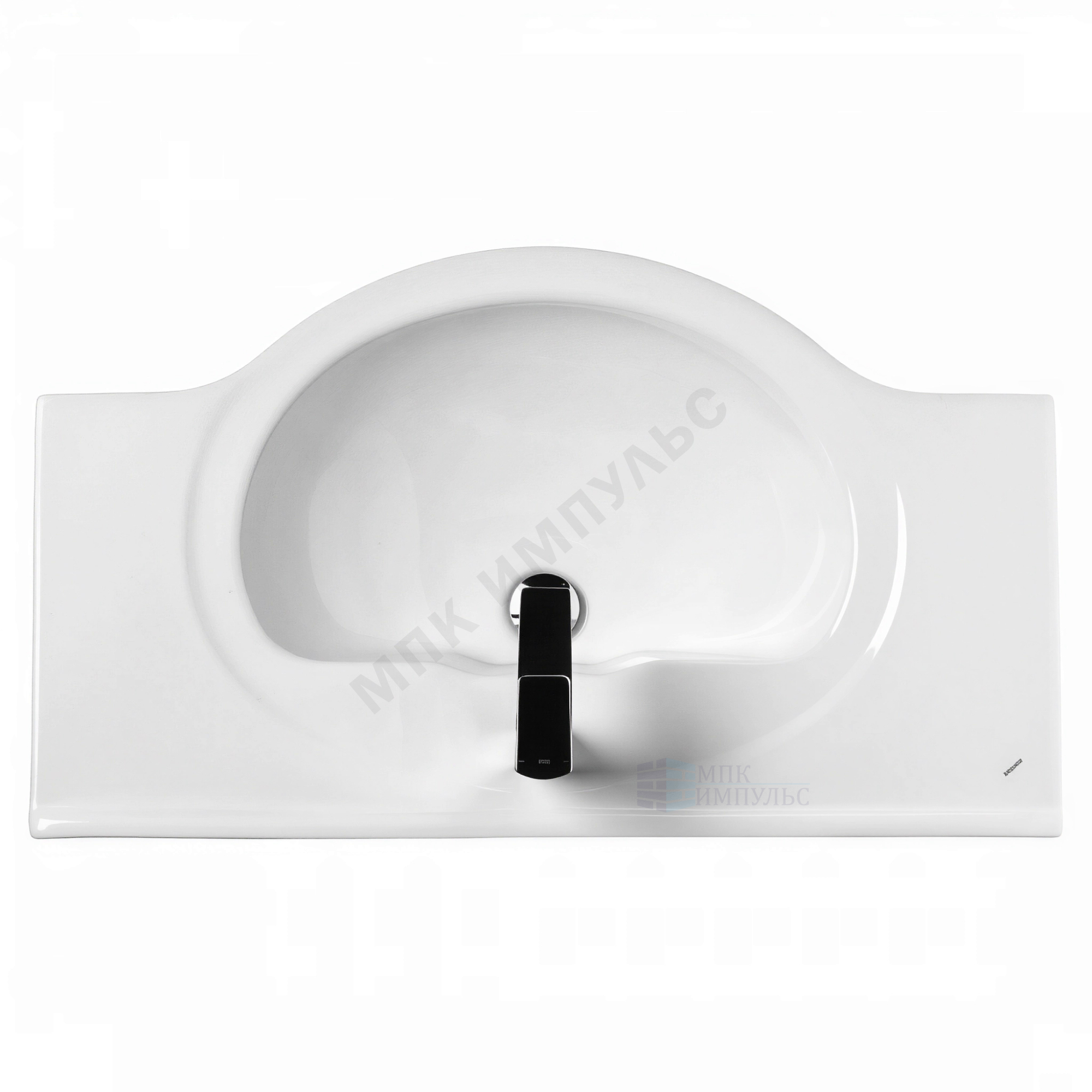 Умывальник мебельный Сенеж 87 1 отверстие под смеситель по центру белый Santek 1.WH11.0.265 — изображение 3