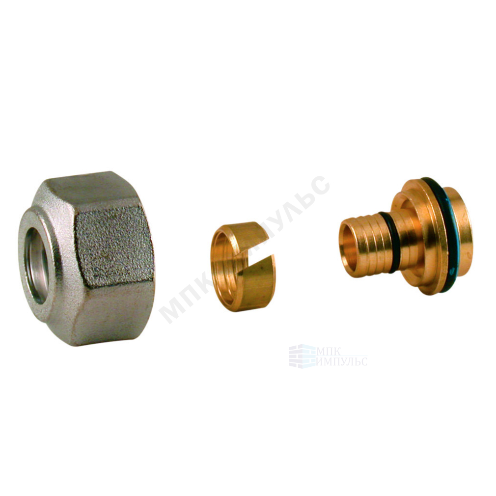 Переходник для PE-X/PE-RT труб обжим латунь Дн 25х3