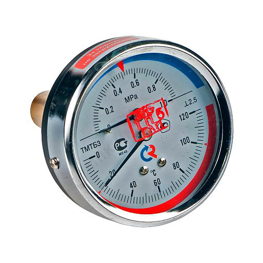 Термоманометр ТМТБ-31Т.1 осевой Дк80 0-2,5 МПа L=46мм G1/2" 120С Росма 00000034456 — изображение 3