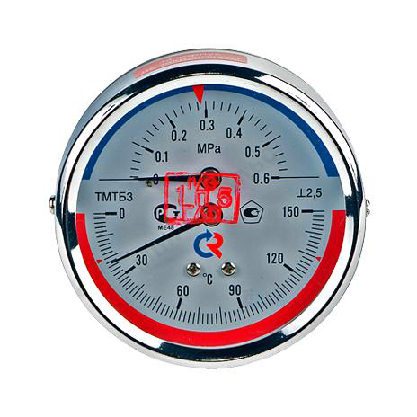 Термоманометр ТМТБ-31Т.1 осевой Дк80 0-0,6 МПа L=46мм G1/2" 150С Росма 00000002295 — изображение 2