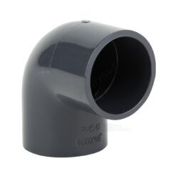 Отвод НПВХ Дн 225х90гр Ру10 серый напорный под клеевое соединение Aquaviva ELW22590