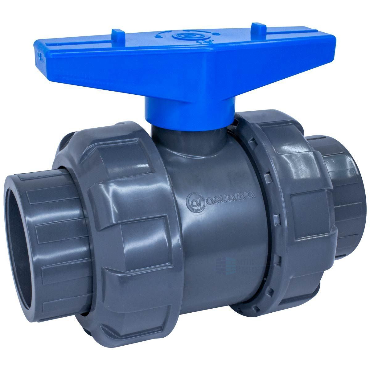Кран шаровой НПВХ Дн 50 (Ду 40) Ру16 напорный под клеевое соединение (уплотнение TPV