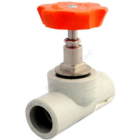 Клапан (вентиль) PP-R запорный серый Дн 32х90гр внутренняя пайка VALFEX 10146032Г
