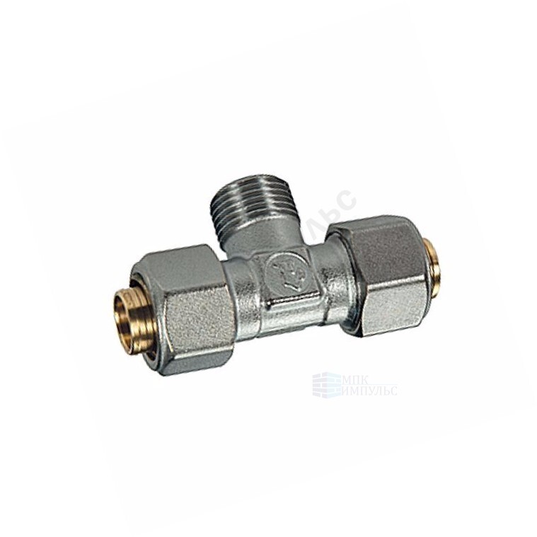 Тройник для МП/PE-X труб латунь обжим Дн 32х1" НР R568AM Giacomini R568MX126