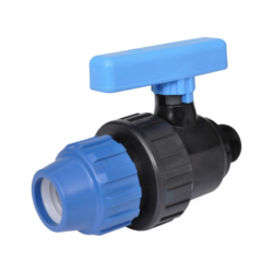 Кран шаровой компрессионный ПЭ Дн 20х1/2" НР Ру10 RTP (РосТурПласт) 17449