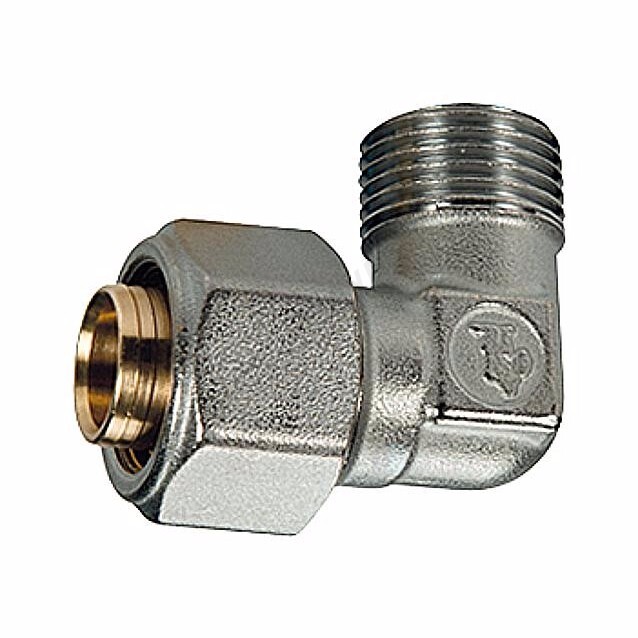Угольник для МП/PE-X труб латунь обжим Дн 16х1/2"х90гр НР R562AM Giacomini R562MX048