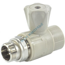 Кран шаровой PP-R серый Дн 20х1/2" НР прямой для радиатора VALFEX 10149020Г