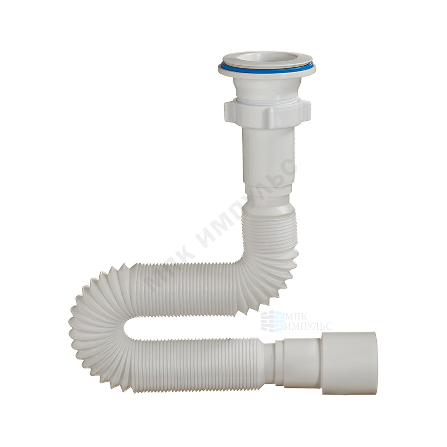 Сифон для умывальника гофрированный 1 1/2"x40/50 L=320-650мм выпуск с пластиковой решёткой D=70мм Орио А-7015