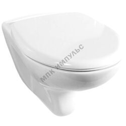 Унитаз подвесной горизонтальный выпуск без арматуры с сиденьем полипропилен микролифт белый Элеганс Rosa (Кировская керамика)