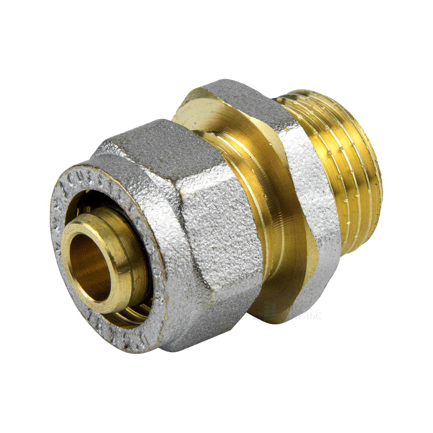 Муфта МП латунь никель обжим Дн 20х1/2" НР ГОСТ 32415-2013 7001 Aquasfera 7001-03 . — изображение 10