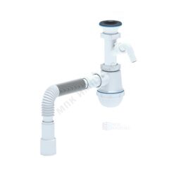 Сифон для умывальника/мойки бутылочный 1 1/2"x40 с гофрой 40х40/50 с отводом (штуцером) выпуск с нержавеющей решёткой D=70мм Ани Грот АНИ Пласт A1015