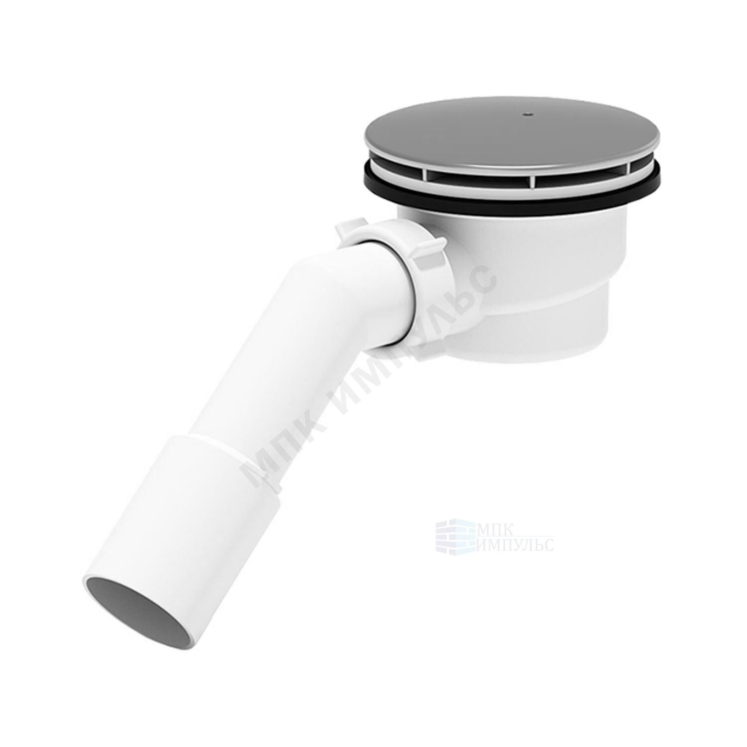 Сифон для поддона 1 1/2"x90/40 h=65мм с переходной трубкой 45гр слив крышка D=115мм АНИ Пласт E321C