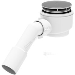 Сифон для поддона 1 1/2"x60/40 h=74мм с переходной трубкой 45гр слив крышка D=90мм АНИ Пласт E511C