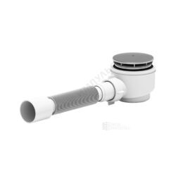 Сифон для поддона 1 1/2"x60/40 h=74мм с гофрой 40х50 слив крышка D=90мм АНИ Пласт E515C