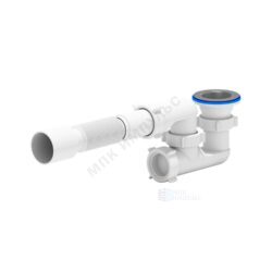 Сифон для поддона регулируемый 1 1/2"x50/40 с гофрой 40х50 выпуск с нержавеющей решёткой D=70мм АНИ Пласт E215