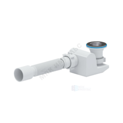 Сифон для поддона 1 1/2"x50/40 с гофрой 40х50 выпуск с нержавеющей решёткой D=70мм Бриг АНИ Пласт E615