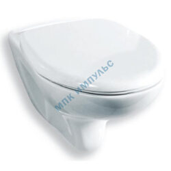Унитаз подвесной горизонтальный выпуск без арматуры с сиденьем дюропласт микролифт белый Элеганс Люкс Rosa (Кировская керамика)